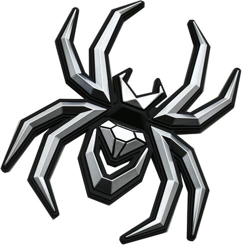 1pc Custom New Spider Emblems 3D Fender Rear Door Badges Sticker Replacement for F-150 Silverado Sierra RAM Black Widow Edition (Chrome) in Saudi Arabia