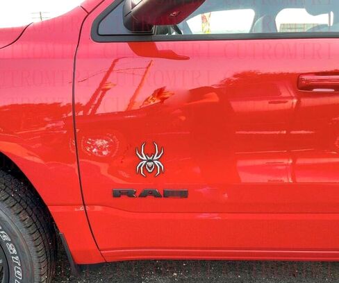 1pc Custom New Spider Emblems 3D Fender Rear Door Badges Sticker Replacement for F-150 Silverado Sierra RAM Black Widow Edition (Chrome) in Saudi Arabia