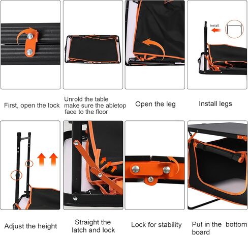 Folding Camping Table with Storage Bag Aluminum Portable Picnic Table for Outdoor Travel Beach, Backyards, BBQ, Party and Picnic in Kuwait