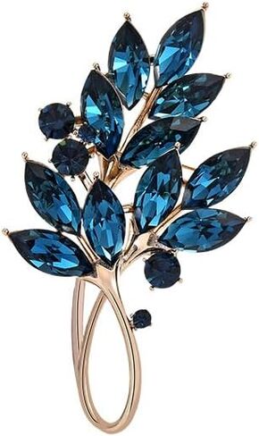 Leaf Brooches Rhinestone Freshwater Pearls Ginkgo Leaves Brooch Pin 18k Gold Plated Leaves Lapel Pins Jewelry Valentine's Day Birthday Gifts for Women Girls in Saudi Arabia