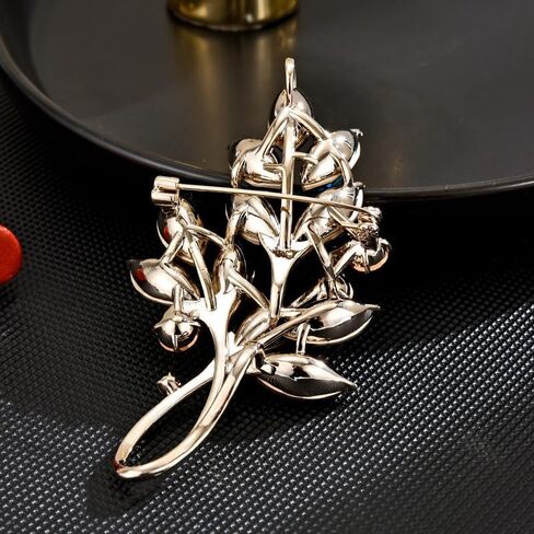 Leaf Brooches Rhinestone Freshwater Pearls Ginkgo Leaves Brooch Pin 18k Gold Plated Leaves Lapel Pins Jewelry Valentine's Day Birthday Gifts for Women Girls in Saudi Arabia