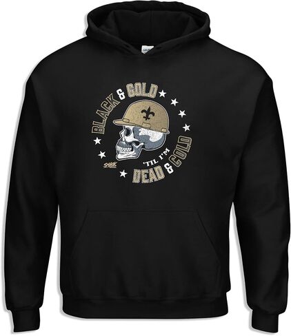 Smack Apparel Black & Gold 'Til I'm Dead & Cold T-Shirt for New Orleans Football Fans (SM-5XL) in Saudi Arabia