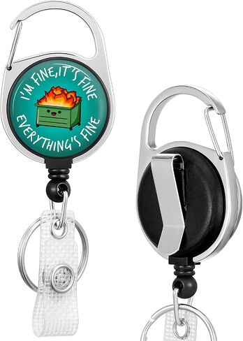 Evil Eye Badge Reels Holder Retractable Keychain Heavy Duty with ID Clip for Key Card Name Tag Trendy Nurse Work Office Key Retractor Leash Black Metal Carabiner Belt Clip ZJK580 in Saudi Arabia