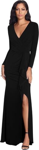 Betsy & Adam Women's Size Long Sleeve Stretchy Formal Dress (Available in Plus) in Kuwait
