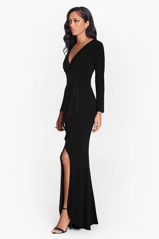 Betsy & Adam Women's Size Long Sleeve Stretchy Formal Dress (Available in Plus) in Kuwait