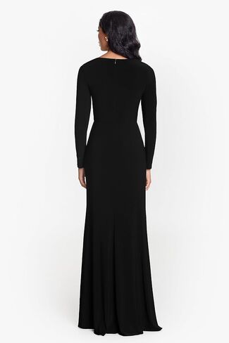 Betsy & Adam Women's Size Long Sleeve Stretchy Formal Dress (Available in Plus) in Kuwait