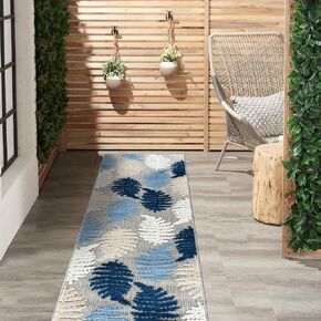 Rugshop Seville Floral Leaves Non-Shedding Patio Deck Backyard Indoor/Outdoor Area Rug 5' x 7' Multi