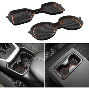 SENSHINE Cup Holder Inserts for Toyota Rav4 Accessories 2019 2020 2021 2022 2023 2024 Center Console Cup Holder Protector for Toyota Rav4 2Pcs (Black)