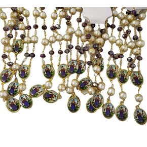 Bulk 12 Pc crystal Santo Niño de Atocha (holy infant of atocha) car auto rosary with Gift Bag Perfect for First Communions, Baptism,Shower/Religious gift /