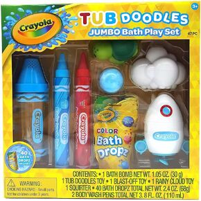 Crayola Bath Tub Doodles Jumbo Bath Time Play Set, Small