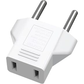(10Pcs) American to European Outlet Plug Adapter,EU Plug to USA Socket Travel Power Plug,European Round pin Plug to USA/Japan Socket Travel Convert Plug,EU 2 pin to USA 2 Hole (Black)