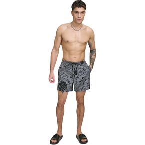 DKNY Men's Stretch Quick Dry Volley UPF 40+ Protection Swim Trunk