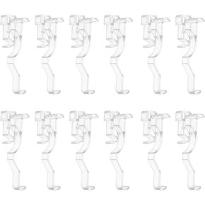 uxcell 12Pcs 2.5 Inch Clear Valance Clips, Hidden Window Blind Valance Retainer Holder for Horizontal Blind Wood or Faux Wood Blinds, Arc-Shaped