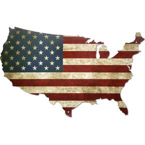 Tegik American Flag Wall Decor, Eagle Decor Metal Wall Art, Patriotic Metal Signs for Man Cave Room Garage in Kuwait