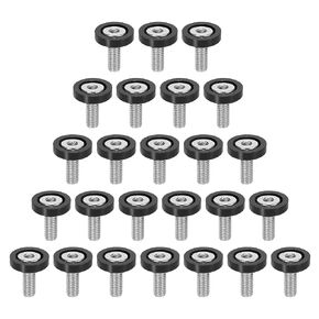 X AUTOHAUX 25pcs Bumper Mudguard Washer Bolts M6x1.0 Aluminum Alloy Engine Bay Dress Up Screw Black