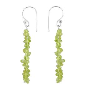 Natural Raw Peridot Chips Earring, Gemstone Earrings, Genuine Gemstone, Birthstone, Gift for Her, Healing Stone
