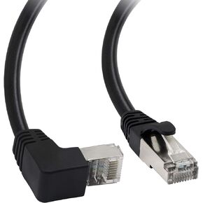 Cat5 Ethernet Cable,RJ45 Male to Male 90 Degree Internet Network LAN Cable Patch Cord for PC, Router, Modem, Printer, Xbox, PS4-1.5FT (Angle Down)