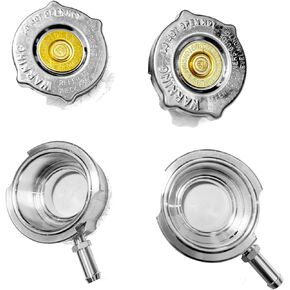 2PCS Billet Aluminum Weld On Radiator Filler Neck With Cap For Car Truck，Middle Size, OD=41/56MM, Sliver, ‎ING-A2