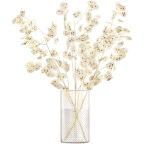 LSA International Wicker Vase 9.75", Luxury Modern Lantern Decorative Glass Flower Holder with Textured Finish