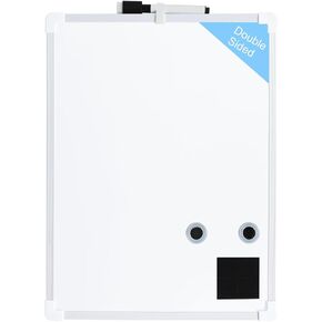 GDMINLO Double-Sided Small Dry Erase Board, 14 x 11 inches Whiteboard for Students Teachers School Supplies Lapboards, Includes a Black Dry Erase Marker