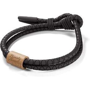 FlexTech Adjustable Silicone Rope Performance Bracelet: Waterproof, Sweatproof, Sunproof Minimalist Jewelry for Men (Black Rope | Script Ashwood Bead)