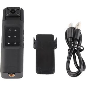 Body Worn Camera, Body Mounted Camera with Back Clip, 1080p WiFi Night Shockproof Driving Recorder, Motion Detection, Black