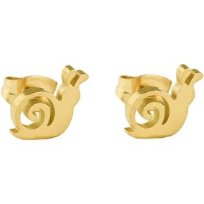 Cute Snails Small Stud Earrings for Girls Teen Women Stainless Steel Hypoallergenic Lovey Animals Tiny Cartilage Pierced Engagement Jewelry Fashion Gifts for Daughter Niece Birthday Christmas
