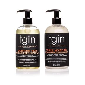tgin Moisturizing Shampoo & Conditioner Duo for All Hair Types - Color Safe - Sulfate Free - Dry Hair - Curly Hair - 13 fl oz (set of 2) in Saudi Arabia