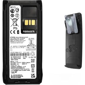 PMNN4807 PMNN4808A PMNN4809 PMNN4810 PMNN4810A Battery Compatible for Motorola R7 Radios with Belt Clip (Non-impres Function)
