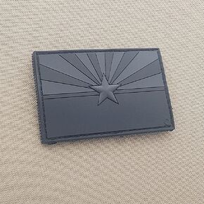 Blackout Arizona State Flag AR Morale PVC Rubber Touch Fastener Patch