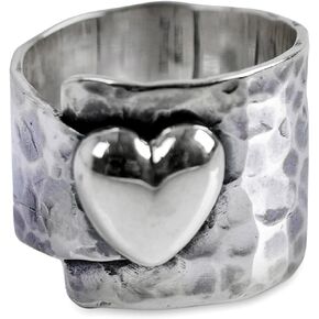 NOVICA Artisan Handcrafted .925 Sterling Silver Cocktail Ring Heart Theme Andean Peru Romantic 'Heartfelt Hug'