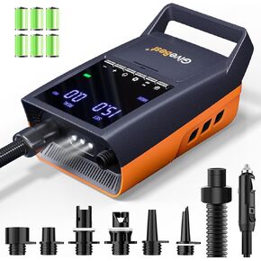 13500mAh Rechargeable Paddle Board Pump, GiveBest Max 20 PSI High Pressure and 30% Faster Dual Stage SUP Air Pump, Inflation and Deflation Function for Stand Up Paddle Boards, Boats, Kayaks and Tent