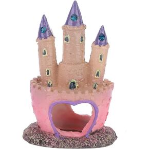 Castle Aquarium Decoration for Freshwater and Saltwater Fish Tanks Ornament Aquarium Decorations, Pink
