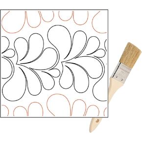 Pantographs for Longarm Quilting Paper Roll - Long Arm Quilting Machine Patterns for Quilt Making - Feathers Quilting Pantographs Design - Set Has Long Arm Machine Rails and Tracks Wiping Brush