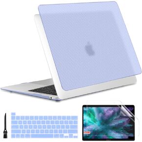 [2022 Upgrade] for New MacBook Pro 13 inch M1/M2 Case Thin Carbon Fiber Design Fashionable Slim Protective Cover Compatible for Apple MacBook Pro 13 A2338 A2251 A2289 2022 2021 2020,Transparent