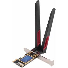 Wireless Network Card Adapter, 7260AC WiFi Card, 2.4GHz 5GHz Bluetooth 4.0 1200Mbps PCIe X1 Wireless Network Adapter Card with 10dBi Dual Antenna for PC