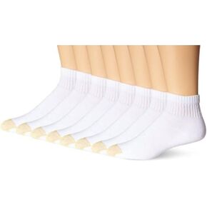 Gold Toe Premier 6 Pair + 2 Free Pair Cotton Athletic Quarter Socks (White) Size 10-13