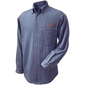 Corvette Denim Button-Down Shirt : C7 Stingray