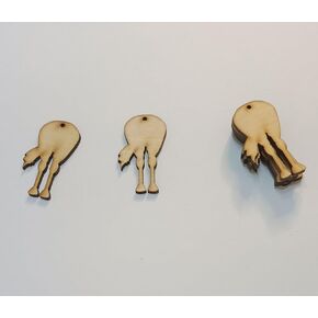 20PCS Horse Ornament Wood Blank,Horse Tail Butt Ornament (Without Tail, 5'')