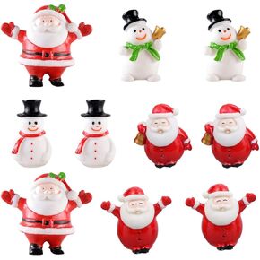 DOITOOL 10PCS Mini Christmas Santa Claus Ornaments Christmas Miniature Ornament Resin Santa Figurines for Xmas Santa Claus Decoration Christmas Party Supplies, Random Style
