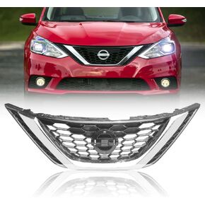 Front Bumper Upper Grille Compatible For Nissan Sentra Grill 2016 2017 2018 62310-3YU0A NI1200279