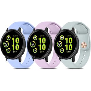 3 Pack Bands Compatible with Vivoactive 5 / Vivoactive 3 Watch Band, Venu 2 Plus / Venu Sq / Venu Watch Bands Women Men, Soft Silicone Sport Replacement Strap for Vivoactive 5, Vivoactive 3 Music, Venu 2 Plus, Venu Sq, Venu, Vivomove Sport, Forerunner 645