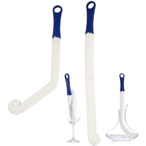 Bottle Cleaning Brush - Set of 2 Flexible Bottle Scourer - Multi-Function Household Cleaning Tools for Cleaning of Wine Decanters, Goblets, Glasses, Cups
