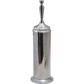 Splash Home Adora Stainless Steel Toilet Brush with Holder, Bowl Scrubber with Durable Cleaning Bristles, Hidden Brush with Splash Protective Disc Design - Satin Nickel