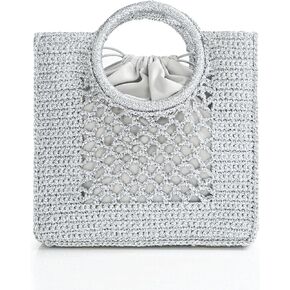 حقيبة كروشيه من كوكولاند للنساء - حقيبة يد للشاطئ مصنوعة يدويًا ومحفظة صيفية لحفلات الزفاف اليومية in Kuwait