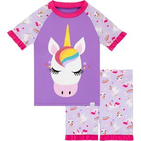 Girls Glitter Unicorn Swim Set Two Piece Swimsuit for Kids