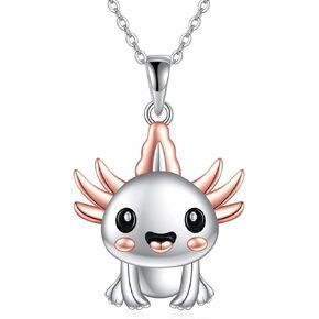 925 Sterling Silver Axolotl/Flamingo/Fox/Monkey/Sloth/Flamingo/Hedgehog/Horse/Koala Heart Pendant Monkey Necklace Cute Animal Jewellery Lady's Gift Girl's Gift Daughter's Gift