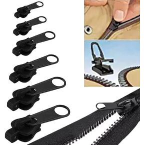 6pcs Instant Zipper Set,6/12/24 Pcs Fix Zipper Repair Kit,Zip Slider Repair Kit, Fix Zipper Removable Rescue Replacement Pack, Instant Zipper Set for Coats Jacket, Luggage Sewing Notions and Supplies