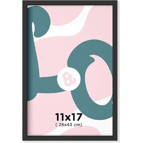 L & O Goods 11x17 Picture Frame, Black Wall Gallery Photo Frames, Picture Frame Display, Wood black picture frame, Display Poster or Puzzle Frame