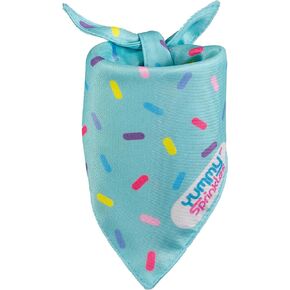 باندانا لطيفة للكلاب باللون الوردي الباستيل مقاس كبير/كبير جدًا للكلاب من Yummy Sprinkles | عيد ميلاد الكلب قوس قزح الرشات باندانا | إكسسوار باندانا للكلاب للربيع والصيف للأولاد والبنات | قابل للغسل